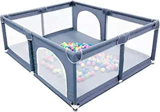 SKY-TOUCH Baby Playpen, Extra Large Playpen for Babies, Kids Safe Play Center for Babies with Breathable Mesh and Zipper Door，and Toddlers Gives Mommy a Break 150×180cm