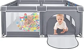 SKY-TOUCH Baby Playpen, Extra Large Playpen for Babies, Kids Safe Play Center for Babies with Breathable Mesh and Zipper Door，and Toddlers Gives Mommy a Break 200×200cm