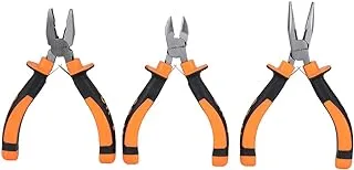 Lawazim Plier Set 3 Pieces 4.5 Inch|5 in 1 Multifunctional Wire Stripper Crimper Cutter| Long Nose Pliers