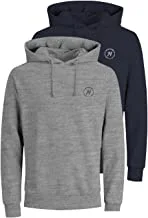 Jack & jones men's hooded sweatshirt, navy blazer/pack: navy blazer + lgm, m