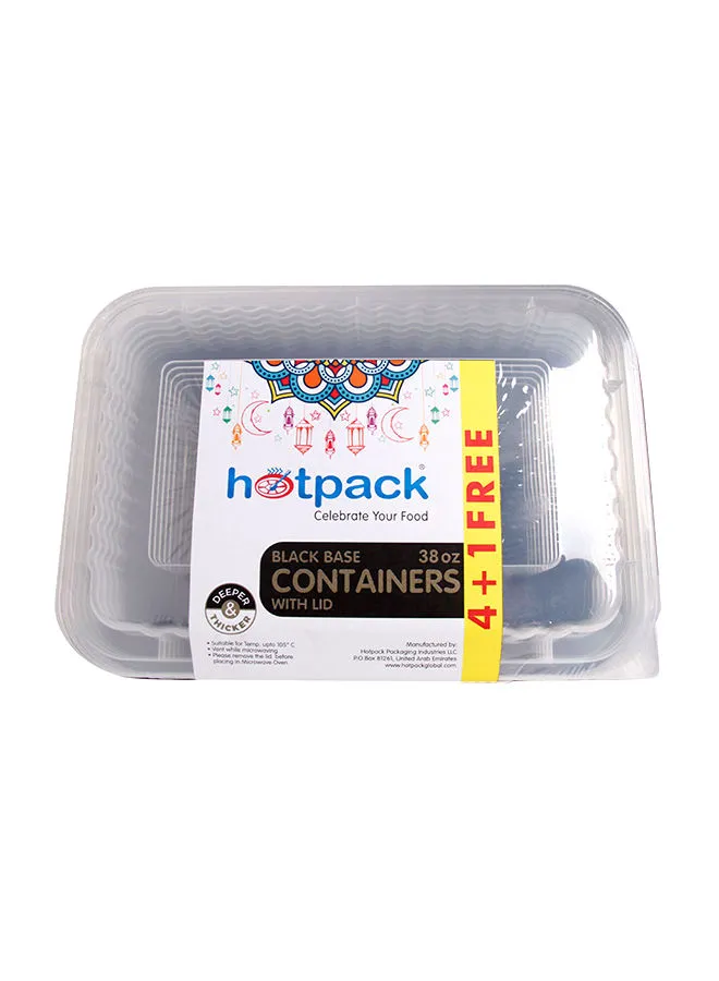 Hotpack 4+1 Free Base Microwavable Container With Lid Black/Clear