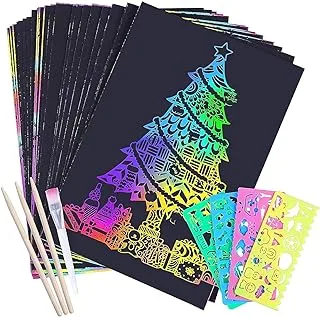 Mumoo Bear Rainbow Magic Scratch Off Art Paper for Kids 60-Piece Set
