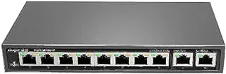 Rouijie Networks RG-ES110D-P 8 منافذ 100 ميجابت في الثانية مع 2 منفذ توصيل غير مُدار لمحول سطح المكتب