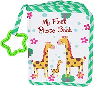 Baby Photo Album Soft Cloth Photo Book, First Year Memory Album Shower Gift for Babies Newborns Toddlers & Kids,Holds 4 x 6 Inch Photos (Green)