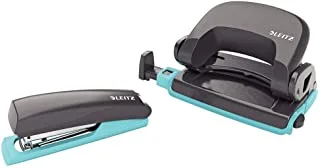 Leitz Urban Chic Set Mini Stapler And Hole Punch, Staple Or Punch 10 Sheets, Dark Grey