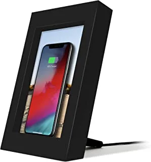 Twelve South PowerPic | Picture Frame Stand with integrated 10W Qi Charger for iPhone/Wireless Charging Smart Phones (black)