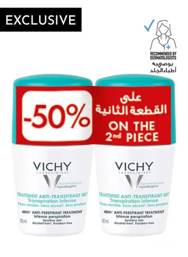 اشترِ Vichy 1 مزيل العرق المكثف المضاد للتسبّب واحصلي على خصم 50٪ على العرض الثاني لفترة محدودة 100 مل