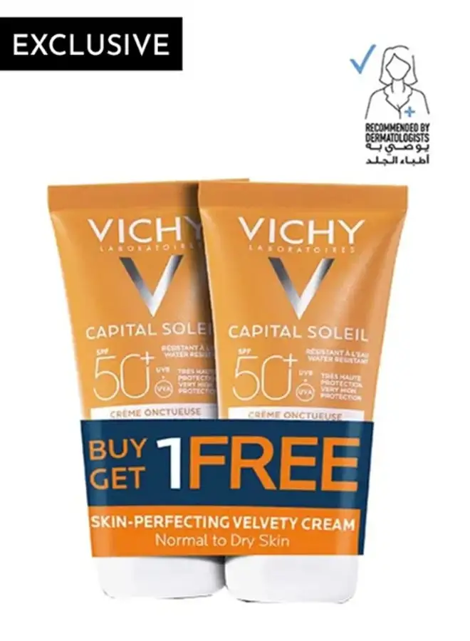 VICHY Capital Soleil Velvety SPF50+ Buy 1 Get 1 Free Sunscreen For Normal To Dry