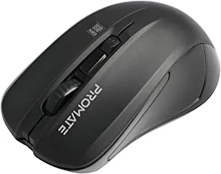 Promate Contour Wireless Optical Mouse with 4 Programmable Buttons, Black
