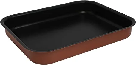 Trust Pro Non Stick Roasting Pan with 2 Layered Aluminium Coating, 37 x 27 cm, Brown