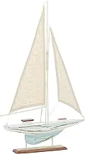 منحوتة قارب شراعية من الخشب الساحلي من ديكو 79 ، 14 بوصة × 2 بوصة × 22 بوصة ، بني