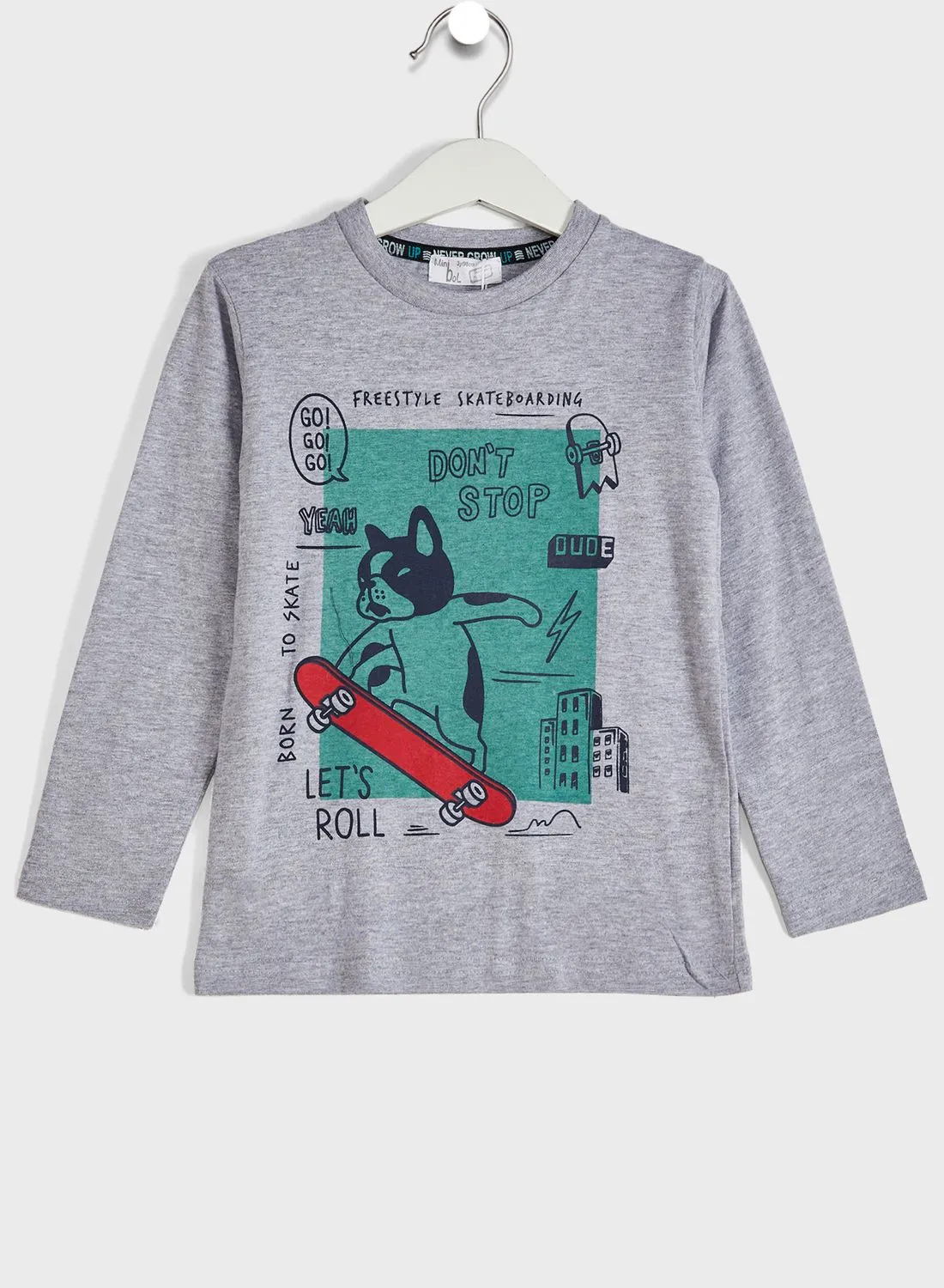 Babybol Kids Skater Dog Print T-Shirt