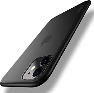 جراب X-level iPhone 11 بلمسة نهائية غير لامعة من الدرجة العسكرية وحافة ناعمة وممتص للصدمات ومقاوم للسقوط وغطاء خلفي صلب لهاتف iPhone 11 6.1 بوصة (إصدار 2019) - أسود