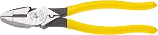 Klein Tools D213-9NE-CR Lineman's Crimping Pliers, Streamlined High-Leverage Design Made of Induction Hardened Steel, 9-Inch