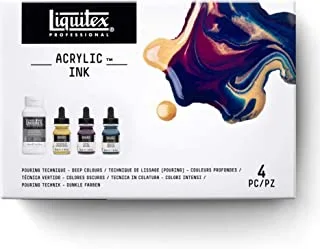 Liquitex Professional Acrylic Ink, 1-oz (30ml), Pouring Technique, Deep Colors, Set of 4