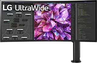 LG 38WQ88C-W 38 Inch Curved 21:9 UltraWide QHD+ (3840 x 1600) IPS Monitor, DCI-P3 95% Color Gamut, HDR10, USB Type-C, AMD FreeSync, Built in Speakers, Ergo Stand (Extend/Retract/Swivel/Height/Tilt)