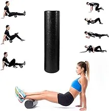 High Density Yoga Foam Roller for Back, Legs, Exercise, Massage, Muscle Recovery and for Pain Releif Great for Fitness Enthusiasts of all Levels, for Developing Core Stabilization and Stamina 45cm