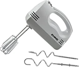 Khind HM200 5-Speed Hand Mixer with Food Grade Stainless Steel Beater, White
