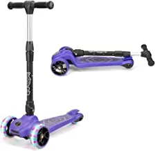 Xootz Scout Tri-Scooter, LED 3-Wheeled Light Up Scooter for Toddlers, Adjustable Bar Height and Foldable Scooter, for Kids, Girls and Boys, ages 3+