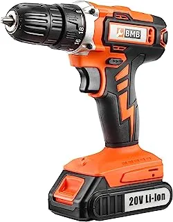 Lawazim Impact Cordless Drill 20V Set with 2 Lithium Ion Batteries 1300mAh |13 Piece Accessories & Kitbox | Electric drill | Rotary Hammer Drill | For Concrete | Metal & Wood Drilling