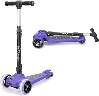 Xootz Scout Tri-Scooter, LED 3-Wheeled Light Up Scooter for Toddlers, Adjustable Bar Height and Foldable Scooter, for Kids, Girls and Boys, ages 3+
