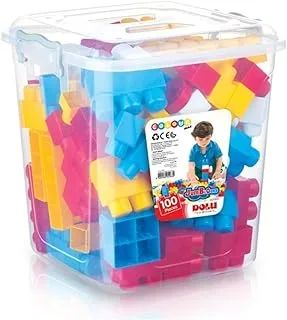 Dolu JumBlocks in Plastic Box 100 PCS - For Ages 1+ Years Old - Multicolored