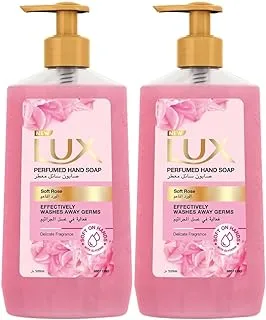 LUX Antibacterial Liquid Handwash Glycerine Enriched, Soft Rose For All Skin Types, 500ml (Pack of 2)