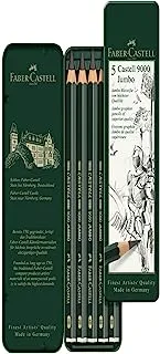 Faber-Castell 9000 Graphite Pencil in Jumbo Tin Case 5-Pieces