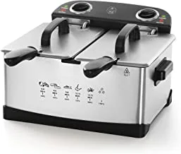 Al Saif 2.5 Liter 2400W Two Basins Oil Fryer with Temperature Control | Model No E04201 with 2 Years Warranty