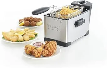 ALSAIF 3Liter 1500W Electric Deep Fryer with Basket, For French Fries Fried Chicken Donuts and More, Black E04200 2 Years warranty