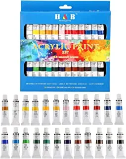 Mumoo Bear 24 Colors Oil acrylic Paints Set Water Color for Hand Painted Wall Painting Textile Paint Nail Glass art Painting Paint Fabric Brightly Colored art Supplies Drawing Tools