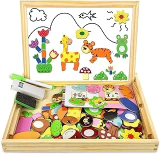 خشبية متعددة الوظائف الأطفال الحيوان لغز الكتابة لوحة الرسم المغناطيسي السبورة تعلم ألعاب تعليمية للأطفال