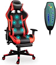 Eesyy Gaming Chair 7-Point Massage Gaming Chairs Ergonomic Ultra-Large Size Computer Chair, 90-180° Reclining Game Chair with Neck & Lumbar Support, Height Adjustable 360°PU Silent Wheels Office Chair