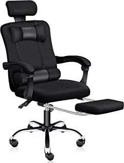 Eesyy Office Chair - Ergonomic Chair with Footrest, Elastic Back Support for Office Chairs, Desk Chair with Armrest, Computer Chair for Home, Breathable Mesh Gaming Chairs W/Headrest, Lumbar Cushion