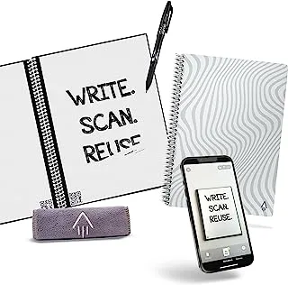 Rocketbook Smart Reusable Notebook - Lined Eco-Friendly Notebook with 1 Pilot Frixion Pen & 1 Microfiber Cloth Included - Flow State Cover, Executive Size (6
