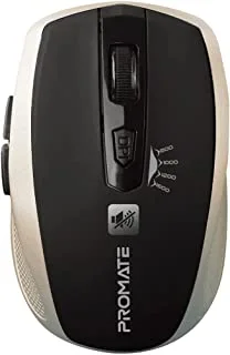 Promate Breeze Silent Wireless Optical Mouse with 6 Programmable Buttons, Gold