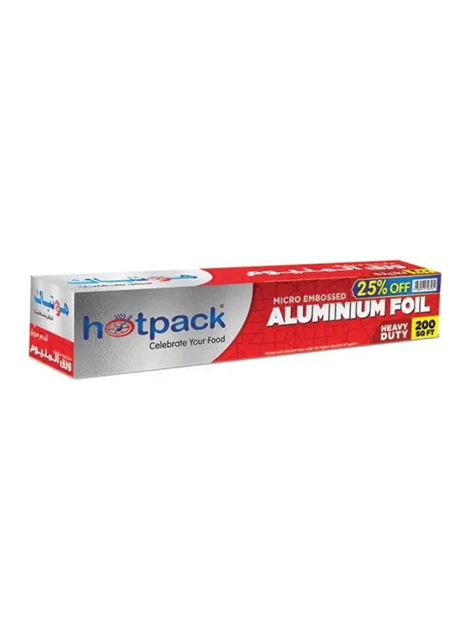 Hotpack Hotpack Embossed Aluminium Foil 30 Cm X 200 Sqft 1 Units Silver 200 sq ft