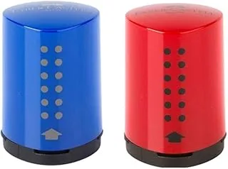 Faber-Castell Mini Grip Pencil Sharpener, Blue/Red