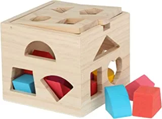 Mumoo Bear Wooden educational toys shape matching blocks toys for children, Multicolor
