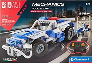 Clementoni Science Museum (Mechanics Laboratory)- Police Car Building Toy With Remote Control - Build 2 Different Models