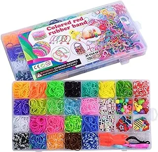 Mumoo Bear Rubber Band Kit,1500 + Coloured Rubber Bands Set DIY Colour Rubber Band Crafting Children's Toys Braided Bracelet Set