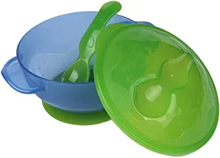 Mumoo Bear Baby Bowls with Suction Set Stay Put for Toddlers Kids Including Self Feeding Temperature Sensing Utensils Baby Spoons and Tight Lids BPA free(Yellow, Green) Ships randomly