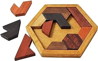 Mumoo Bear Hexagon Tangram Puzzle Wooden Puzzle For Children And Adults Challenging Puzzles Wooden Brain Teasers Puzzle For Adults Puzzles Games Family Portable Puzzles Brain Game