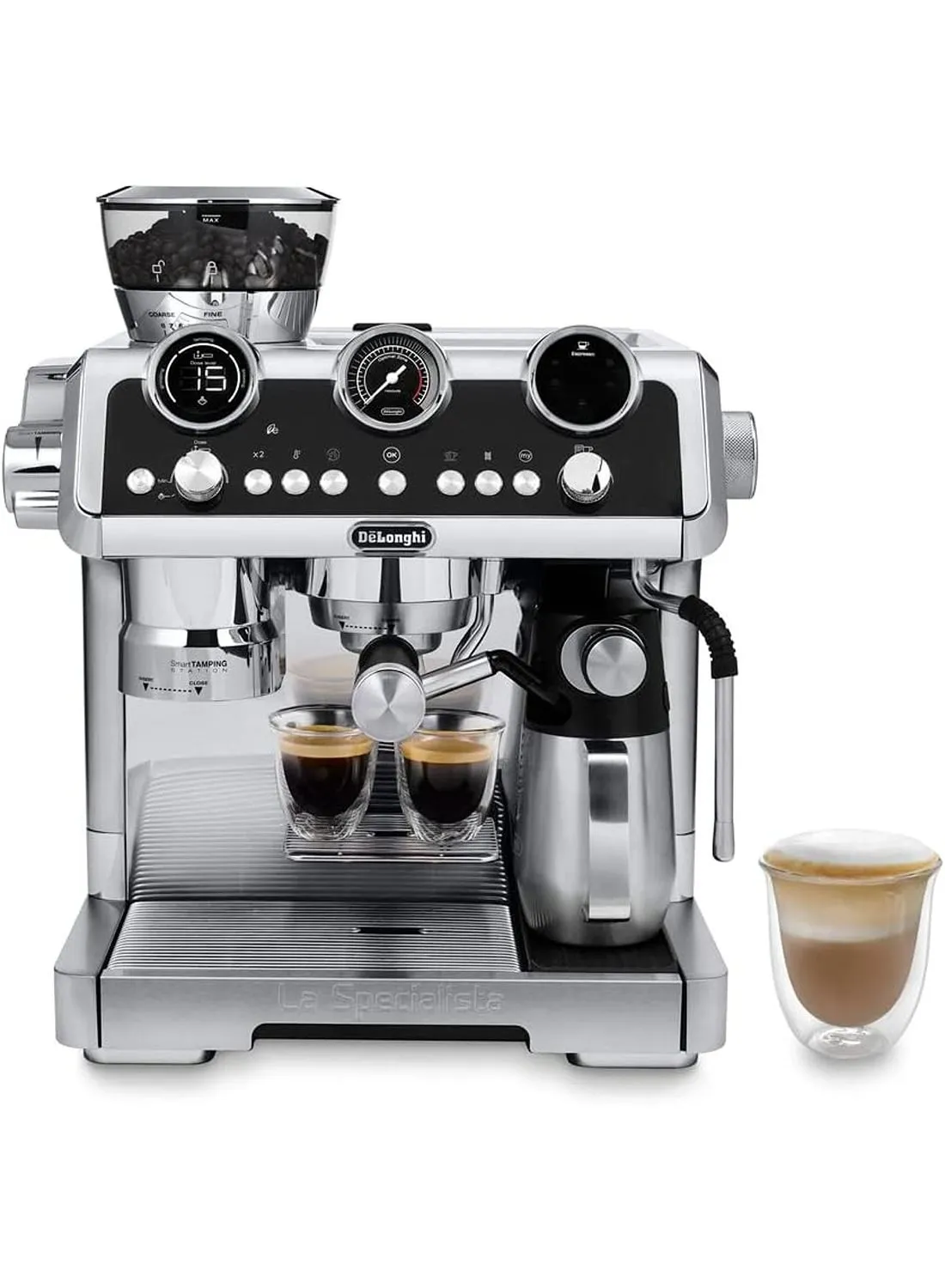 De'Longhi La Specialista, Maestro Pump Espresso coffee machine, Dual Milk System, Grinding Sensor Technology, 19 Bar 2.5 L 1450 W EC9665.M Silver