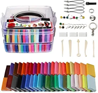 Mumoo Bear Polymer Clay Set - 42 Colors Modeling Clay Soft And Nontoxic Diy Oven Bake Clay Kit With Modeling Tools And Storage Box, Birthday For Kids (Multicolor)