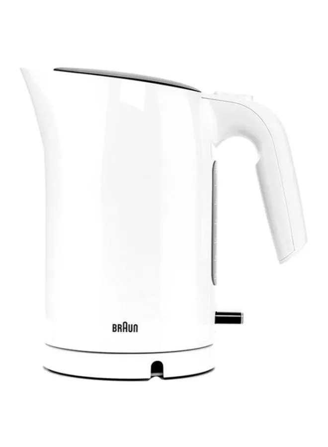 BRAUN Pure Ease Kettle, Washable Anti Scale Filter 1.7 L 3000 W WK3110 White