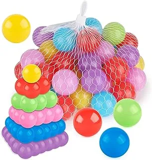 Mumoo Bear 5.5cm 100PCS Soft Plastic Kids Play Ball,Ocean Ball,Colorful Ball Fun Ball Kids Ball Swim Pit Toy