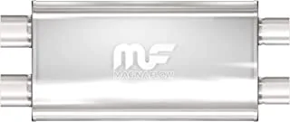 MagnaFlow 5in x 11in Oval Dual / Dual Performance Muffler Exhaust 12599 - مستقيم ، قطر مدخل / مخرج 3 بوصة ، طول الجسم 22 بوصة ، الطول الكلي 28 بوصة ، لمسة نهائية حريرية - صوت عادم عميق كلاسيكي