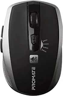 Promate Breeze Silent Wireless Optical Mouse with 6 Programmable Buttons, Silver