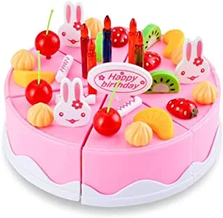 Mumoobear Plastic Kitchen Cutting Toy Birthday Cake Pretend Play Food Toy Set For Kids